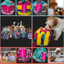 3-Hondenspeelgoed-Snuffelkubus-met Vakken-Snuffelmat-hondenpuzzel-maat S