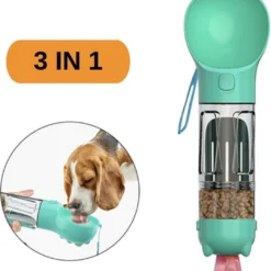 3 In 1 Honden Drinkfles – 350ml – Incl. Poepzakjes & Polsband- Lek Vrij – Voor Onderweg – Honden Bidon – Waterfles