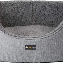 A.T. Shop Hondenmand, Hondenmand, Omkeerbaar Kussen, 83 X 63 X 27 Cm, Grijs
