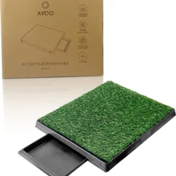 AYOO® Hondentoilet Kunstgras – Met Opvangbak – Zindelijkheidstraining Hond – Puppymat – Puppy Training – Kunststof – Kunstgras