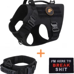 Always Prepared © Pro K9 Hondentuig – Anti Trek – Y Tuig – Halsband Hond – Middel En Grote Hond – Veiligheidstuig – Afneembare Klittenband Patches