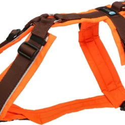 AnnyX Hondentuig – FUN – Speurtuig – Bruin/Neonoranje – Maat M – Borstomvang 62-74cm – Gewicht Hond 18-30 Kg – My K9