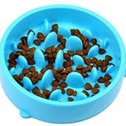 Anti Schrok Voerbak Blauw – Antischrokbak- Eetbak-Hondenbak- Slow Feeder