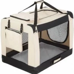 Auto Bench ReisBench Nylon Bench – Honden Bench XXL Beige-91x64x64cm – Stoffen Bench – Vouwbench – Softbench – Honden 25-35kilo