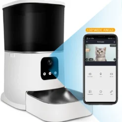 Automatische Voerbak Kat En Hond – Wit – Met Camera – Voerautomaat Met Smartphone Besturing – Voerinhoud 6 Liter – Vershoudend