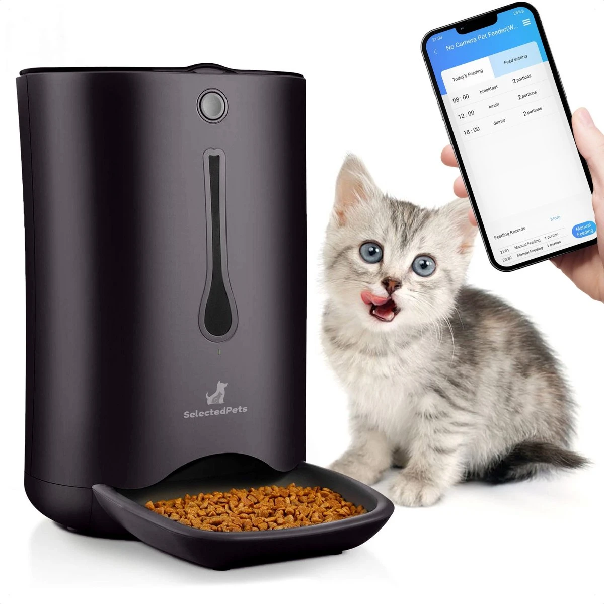 Automatische Voerbak Kat En Hond – Voerautomaat Kat – Voerdispenser Voor Huisdier – Smartphone Besturing – Zwart – Compatibel Met 2,4Ghz 1 Automatische Voerbak Kat En Hond – Voerautomaat Kat – Voerdispenser Voor Huisdier – Smartphone Besturing – Zwart – Compatibel Met 2,4Ghz