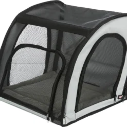 Trixie Autostoel Voor Honden Met Voor En Zij-uitgang Compact Opbergbaar Grijs Zwart 44x37x40cm