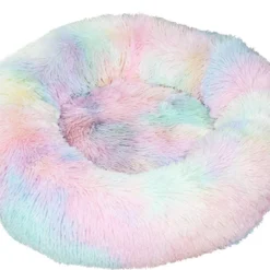 BEESSIES® Donut Hondenmand/hondenkussen 120 Cm – Wasbare Hoes – Pastel Regenboog – Hond Kussen Mand