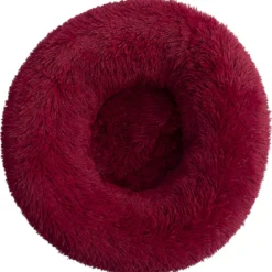 BEESSIES® Donut Hondenmand/kattenmand 40 Cm – Wasbare Hoes – Donkerrood – Hond Kussen Mand