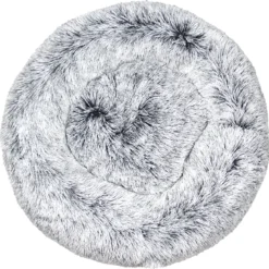 BEESSIES® Donut Hondenmand/kattenmand 60 Cm – Wasbare Hoes – Grijs Wit Gradient – Hond Kussen Mand