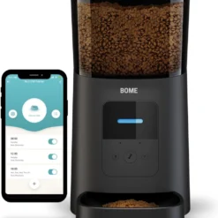BOME Voerautomaat – App En Audio – Automatische Voerbak Kat Of Hond – Voerautomaat Kat – Zwart