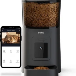 BOME Voerautomaat – Camera En Audio – Inclusief SD-Kaart – Automatische Voerbak Kat Of Hond – Voerautomaat Kat – Zwart