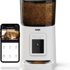 BOME Voerautomaat – Camera En Audio – Inclusief SD-Kaart – Automatische Voerbak Kat Of Hond – Wit