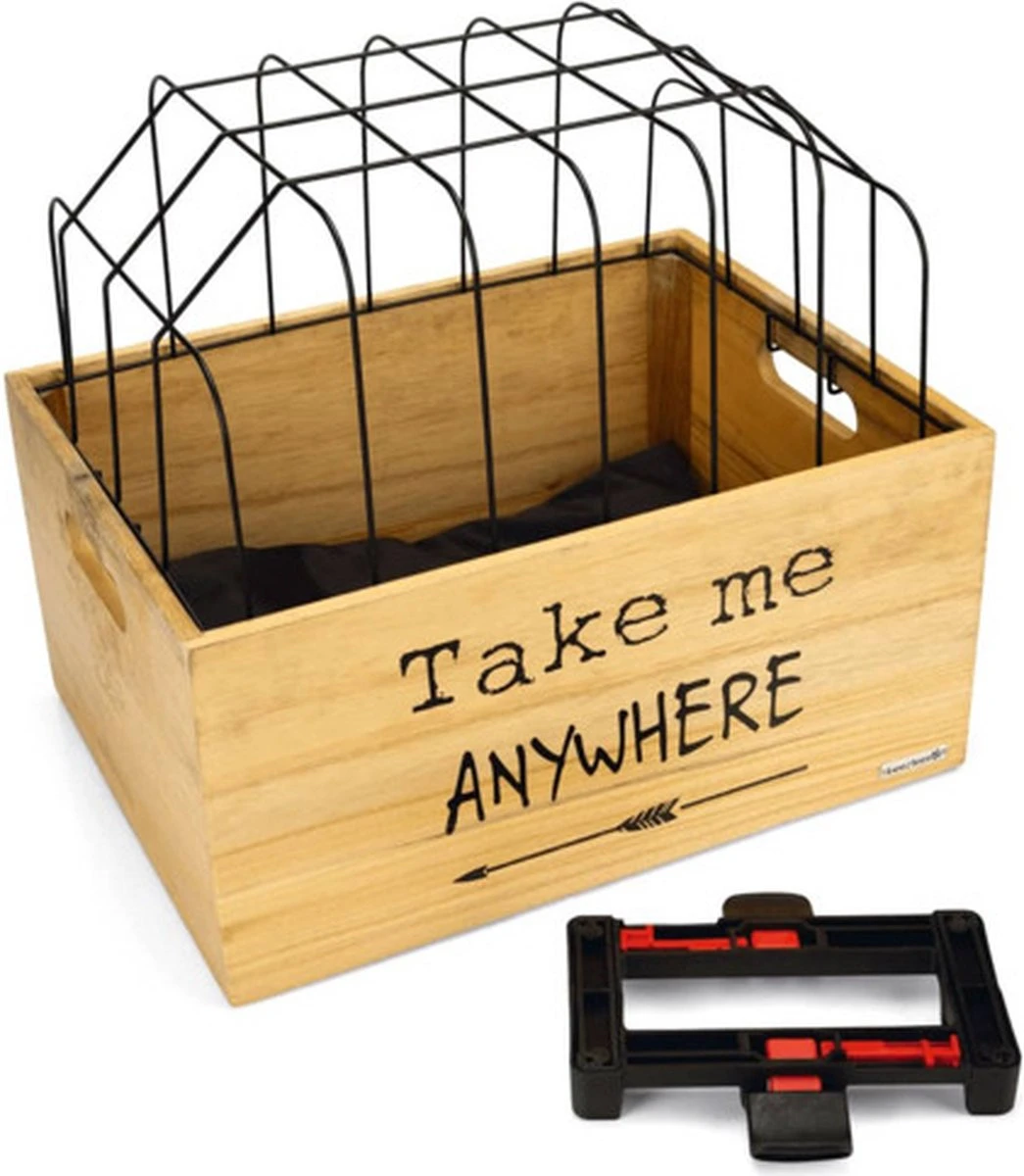 Beeztees Hondenfietsmand Tekst Hout 1 Beeztees Hondenfietsmand Tekst Hout