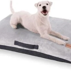 Brunolie Henry Hondenmand – Hondenmat – Wasbaar – Orthopedisch – Slipvrij – Ademend – Pluche / Traagschuim – Maat M (80 X 10 X 55 Cm)