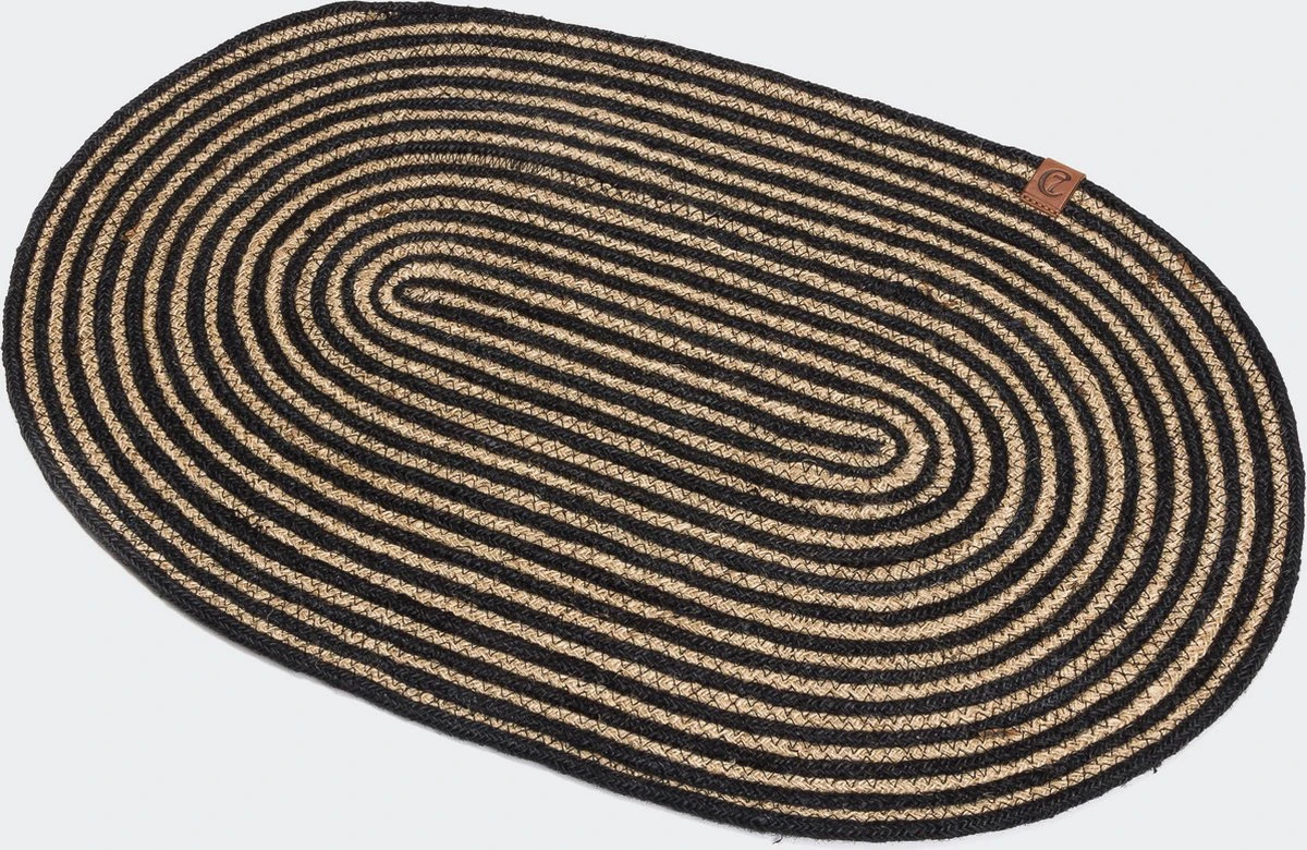 Cloud7 Placemat Jute Naturel/Zwart – Medium 1 Cloud7 Placemat Jute Naturel/Zwart – Medium