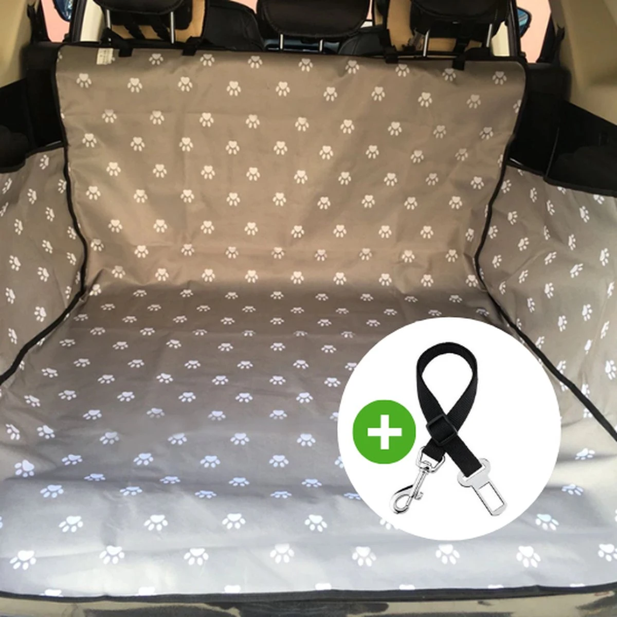 Comfort Layer – Hondendeken Auto Kofferbak – Grijs – Inclusief Honden Autogordel 1 Comfort Layer – Hondendeken Auto Kofferbak – Grijs – Inclusief Honden Autogordel