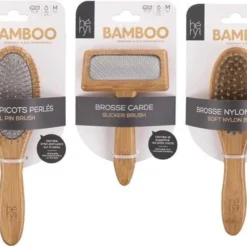 Complete Hery Vacht Verzorging Set Met 3 Bamboe Borstels En Gratis Vachthandschoen – Geschikt Voor Kat En Hond. Milieuvriendelijk.