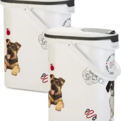 Curver Voercontainer Hond – Hondenvoerbewaarbak – 2 X 10 L