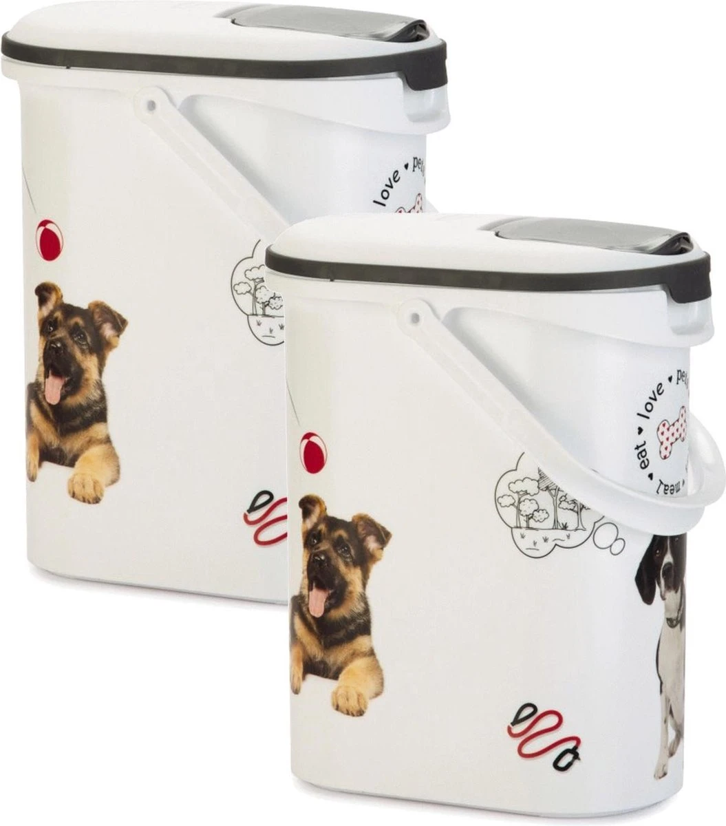 Curver Voercontainer Hond – Hondenvoerbewaarbak – 2 X 10 L 1 Curver Voercontainer Hond – Hondenvoerbewaarbak – 2 X 10 L