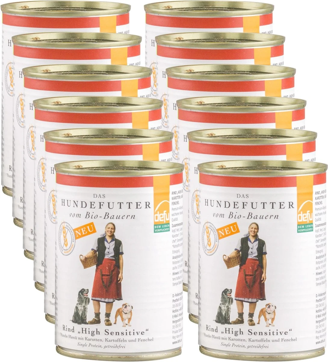 Defu Honden Natvoer, Biologisch Rundvlees, High Sensitive, Graanvrij, Multipack (12 X 410g), 4,92 Kg 1 Defu Honden Natvoer, Biologisch Rundvlees, High Sensitive, Graanvrij, Multipack (12 X 410g), 4,92 Kg