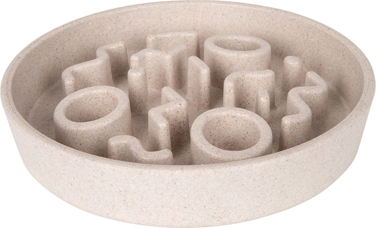 District 70 BAMBOO Slowfeeder – Stijlvolle Anti-schrok Voerbak Voor Katten – Merengue – Ø13 Cm