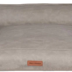 Dog’s Lifestyle Hondenmand Structuro Leder Lichtgrijs Medium 85cm – Ook In Taupe, Cognac, Bruin En Antraciet