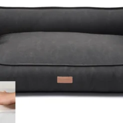 Dog’s Lifestyle Orthopedische Hondenmand Structuro Leder Antraciet XL 110cm – Ook In Taupe, Cognac, Bruin En Lichtgrijs