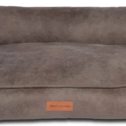 Dog’s Lifestyle Orthopedische Hondenmand Lederlook Deluxe Taupe M 90cm – Ook In L & XL – Antraciet & Bruin