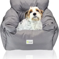 Doxie® Autostoel Hond – Hondenmand – 2 In 1 – 60 X 50 Cm – Wasbaar – Antislip – Waterbestendig – Incl. Autogordel – Maat M – Donkergrijs