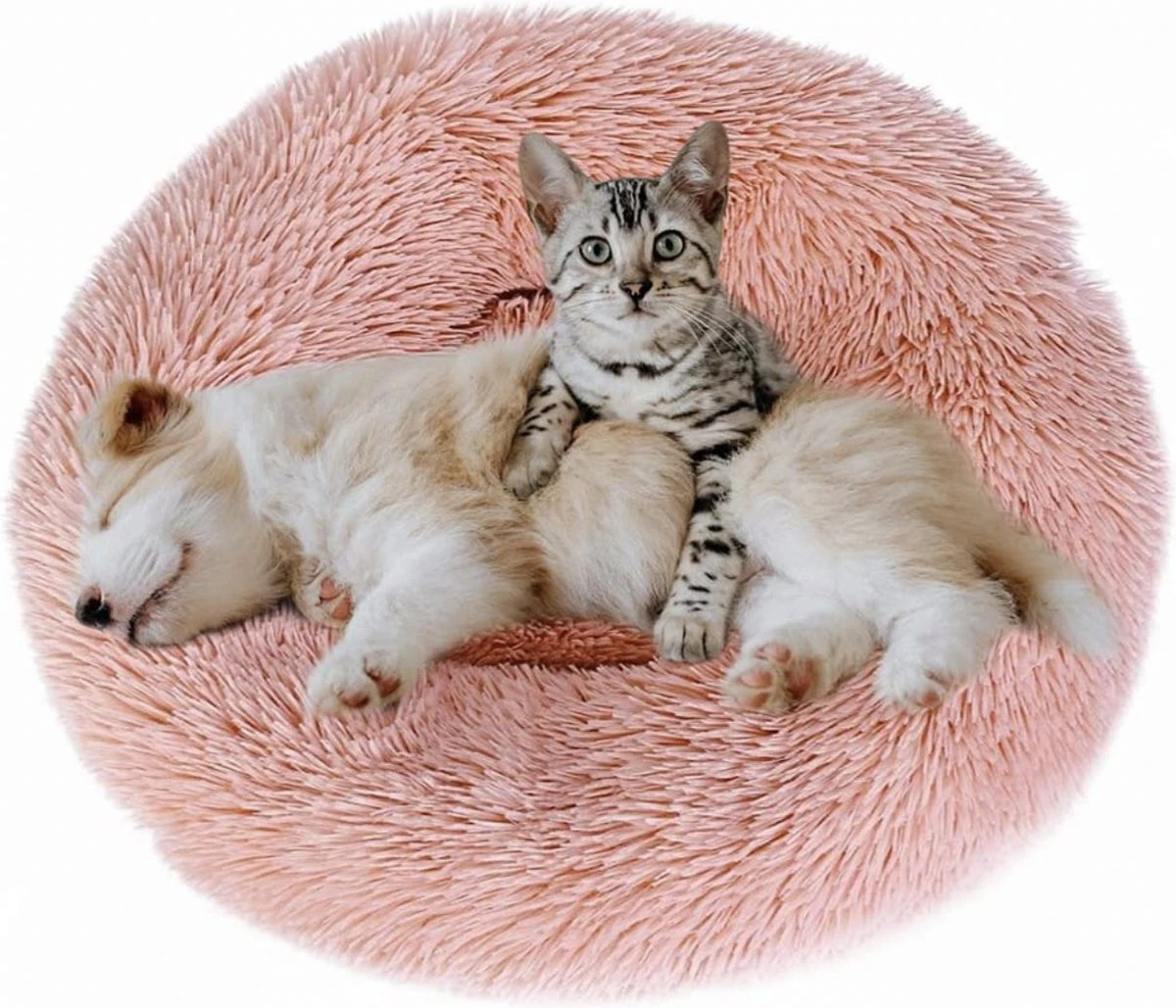 Eastlion Hondenmand Fluffy Pluche Donut,Rond Warm Huisdier Hond Bed Comfortabel Slaapzak Puppy Kattenmand Kussen Nest Knuffelbed Hondensofa Wasbaar,Roze (XL:80cm) 1 Eastlion Hondenmand Fluffy Pluche Donut,Rond Warm Huisdier Hond Bed Comfortabel Slaapzak Puppy Kattenmand Kussen Nest Knuffelbed Hondensofa Wasbaar,Roze (XL:80cm)