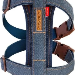 EzyDog Chest Plate Hondentuig Met Autogordel Zekering – Honden Harnas – S – Denim