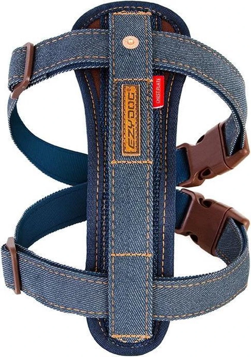 EzyDog Chest Plate Hondentuig Met Autogordel Zekering – Honden Harnas – S – Denim 1 EzyDog Chest Plate Hondentuig Met Autogordel Zekering – Honden Harnas – S – Denim