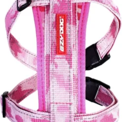 EzyDog Chest Plate Hondentuig Met Autogordel Zekering – Honden Harnas – XS – Roze Camouflage