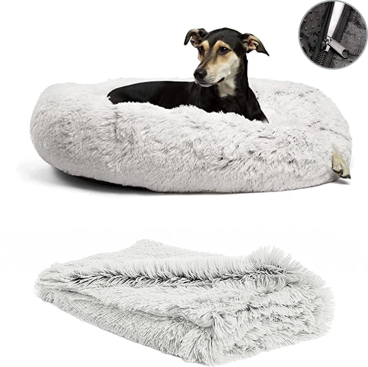 Filo Hondenmand 60cm Met Deken & Rits – Lichtgrijs – Geschikt Als Kattenmand – Fluffy Donut Hondenbed – Honden Mand & Bed – Hondenkussen – Kussen Hond – Katten Mand 1 Filo Hondenmand 60cm Met Deken & Rits – Lichtgrijs – Geschikt Als Kattenmand – Fluffy Donut Hondenbed – Honden Mand & Bed – Hondenkussen – Kussen Hond – Katten Mand