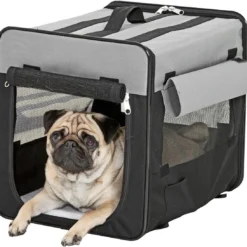 Flamingo Honden Reisbench Smart Top Plus Zwart/Grijs – Zwart – 71 X 109 X 81 Cm