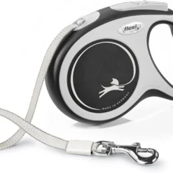 Flexi Rollijn New Comfort Tape M 5 M – Hondenriem – Zwart&Lichtgrijs