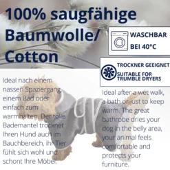 HOMELEVEL Hondenbadjas Van Zachte Badstof – Absorberende Hondenhanddoek Van Katoen Met Klittenband – Maat L In Roze