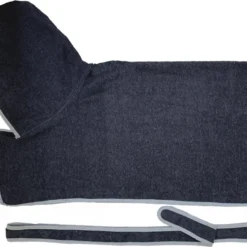 HOMELEVEL Hondenbadjas Van Zachte Badstof – Absorberende Hondenhanddoek Van Katoen Met Klittenband – Maat S In Antraciet