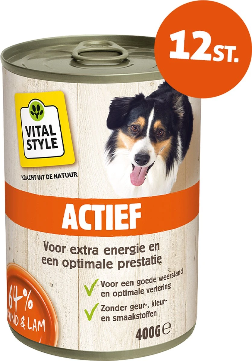 Hond Actief – Natvoer – 400 G – 12 Stuks 1 Hond Actief – Natvoer – 400 G – 12 Stuks