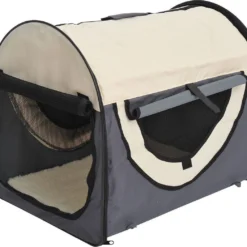 PawHut Honden Draagtas – Reisbench – Reismand Hond – Dieren Transport Box – Opvouwbaar – Maat L – 70x51x59 Cm – Grijs Creme