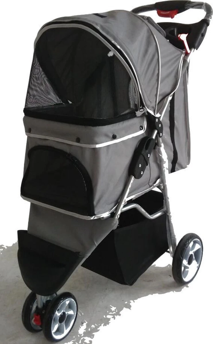 Hondenbuggy Grijs 3-wieler – Huisdieren Wandelwagen Inklapbaar – Dogs&Co 1 Hondenbuggy Grijs 3-wieler – Huisdieren Wandelwagen Inklapbaar – Dogs&Co