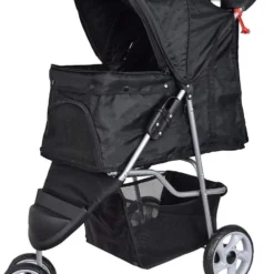 Hondenbuggy Zwart 3-wieler – Huisdieren Wandelwagen Inklapbaar – Dogs&Co