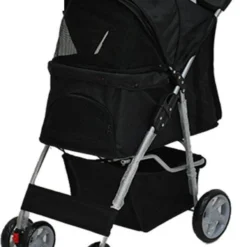 Hondenbuggy Zwart 4-wieler – Huisdieren Wandelwagen Inklapbaar – Dogs&Co