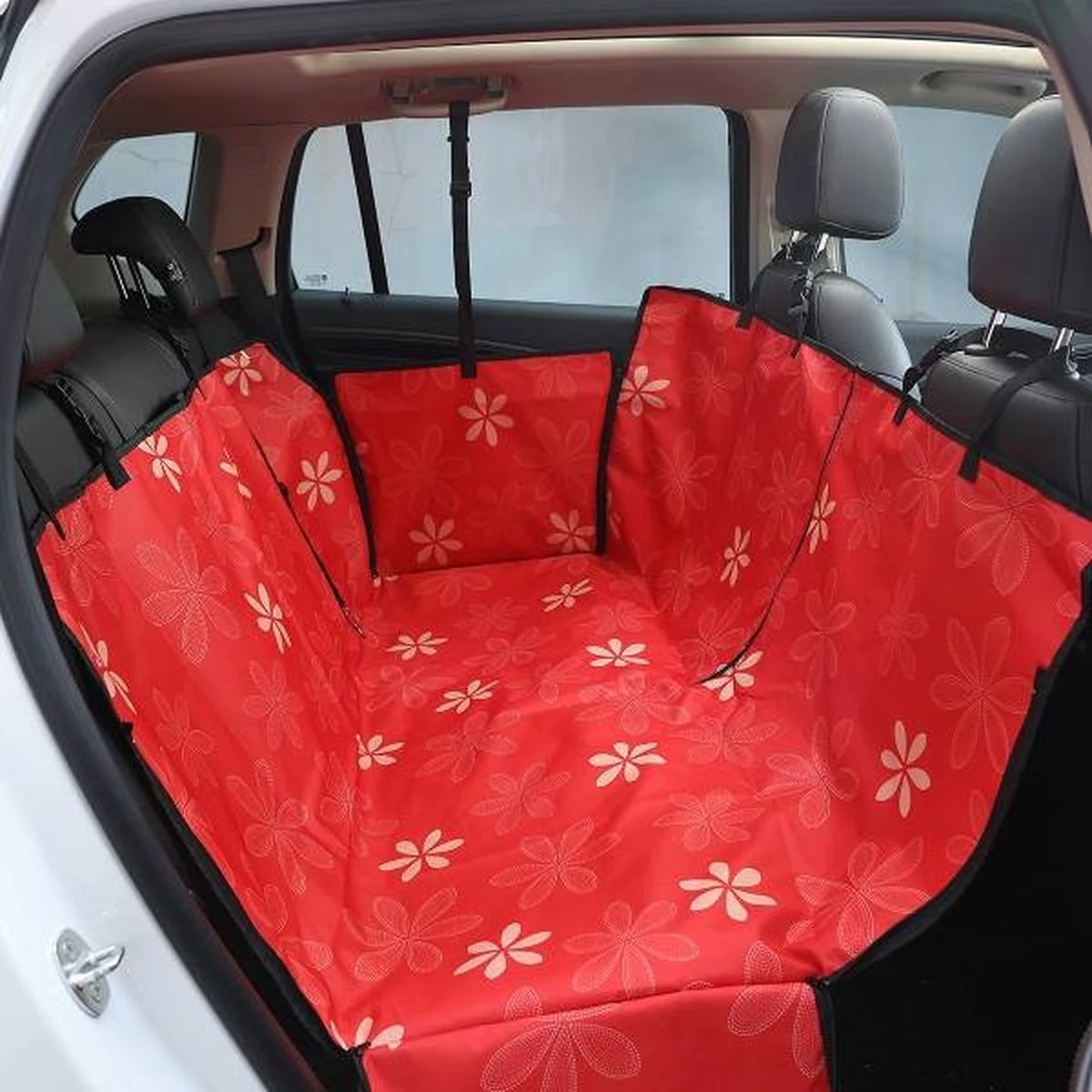 Hondendeken Voor Auto – Red Flowers – Honden Beschermhoes – Achterbank Beschermer – Seat Cover – Waterdicht – Honden 1 Hondendeken Voor Auto – Red Flowers – Honden Beschermhoes – Achterbank Beschermer – Seat Cover – Waterdicht – Honden