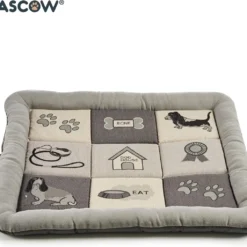 Hondenkussen – Met Patchwork – Hondenmand – Honden Ligbed – Hondenbed – Slaapkussen – Hondenslaapkussen – Grijs Slaapkussen Hond – 74 X 61 X 6.5 Cm