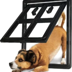 Hondenluik – Afsluitbaar – 4 Standen – 35×28 Cm – Zwart