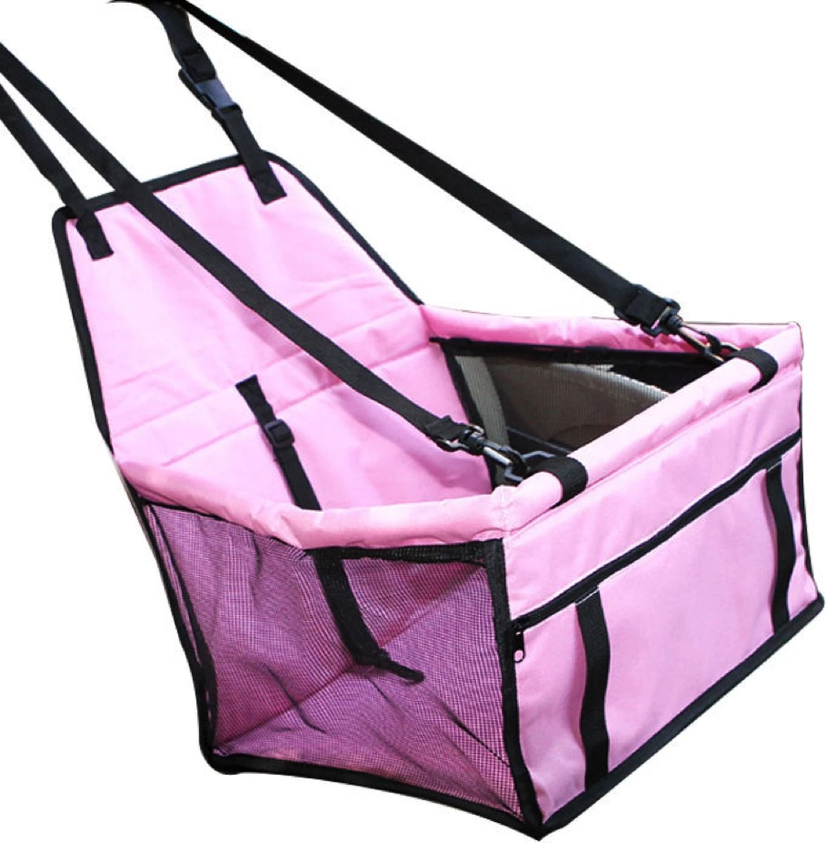 Hondenmand Opvouwbaar Voor In Auto Met Riempje – 40x30x25 – Roze 1 Hondenmand Opvouwbaar Voor In Auto Met Riempje – 40x30x25 – Roze