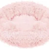 Hondenmand Donut – Hondenkussen – Poezenmand Fluffy – 60cm – Roze – Wasmachine Bestendig