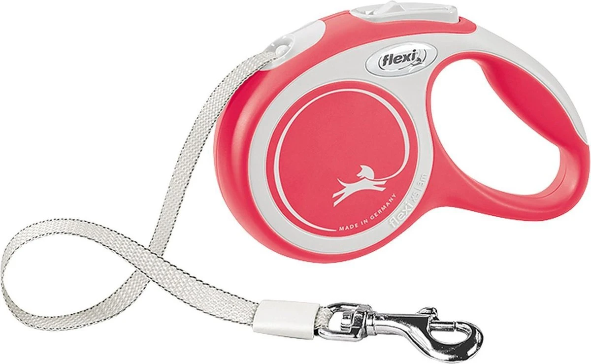 Hondenriem – Looplijn – FLEXI Rollijn NEW COMFORT Tape – XS – ROOD – 3 Meter 1 Hondenriem – Looplijn – FLEXI Rollijn NEW COMFORT Tape – XS – ROOD – 3 Meter